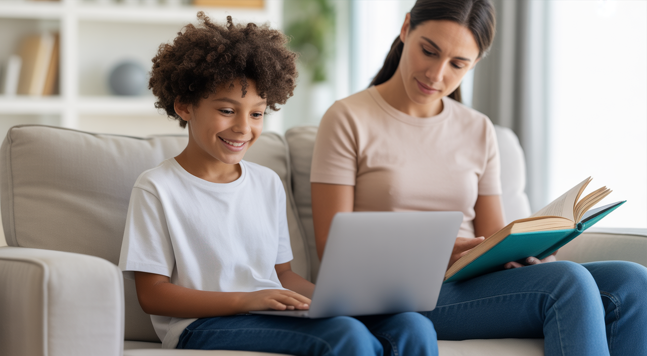 Youth engaging in an online therapy session