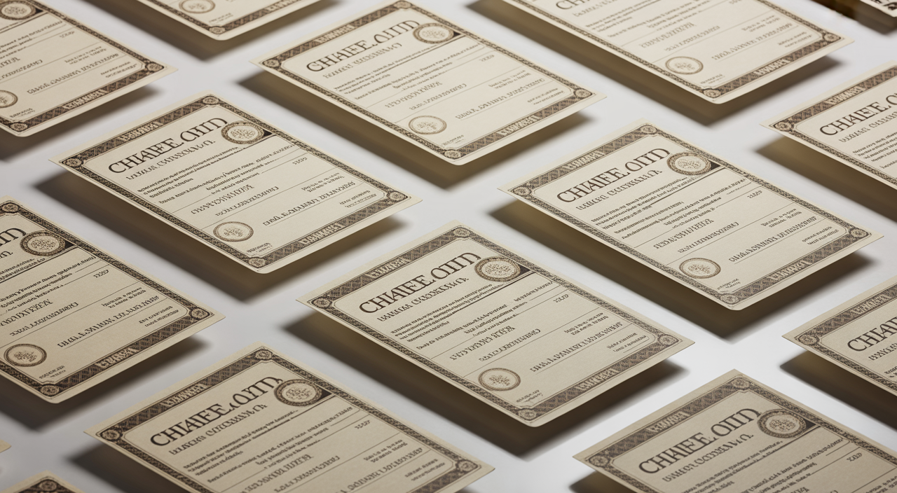 Unlisted share certificates representing alternative investments