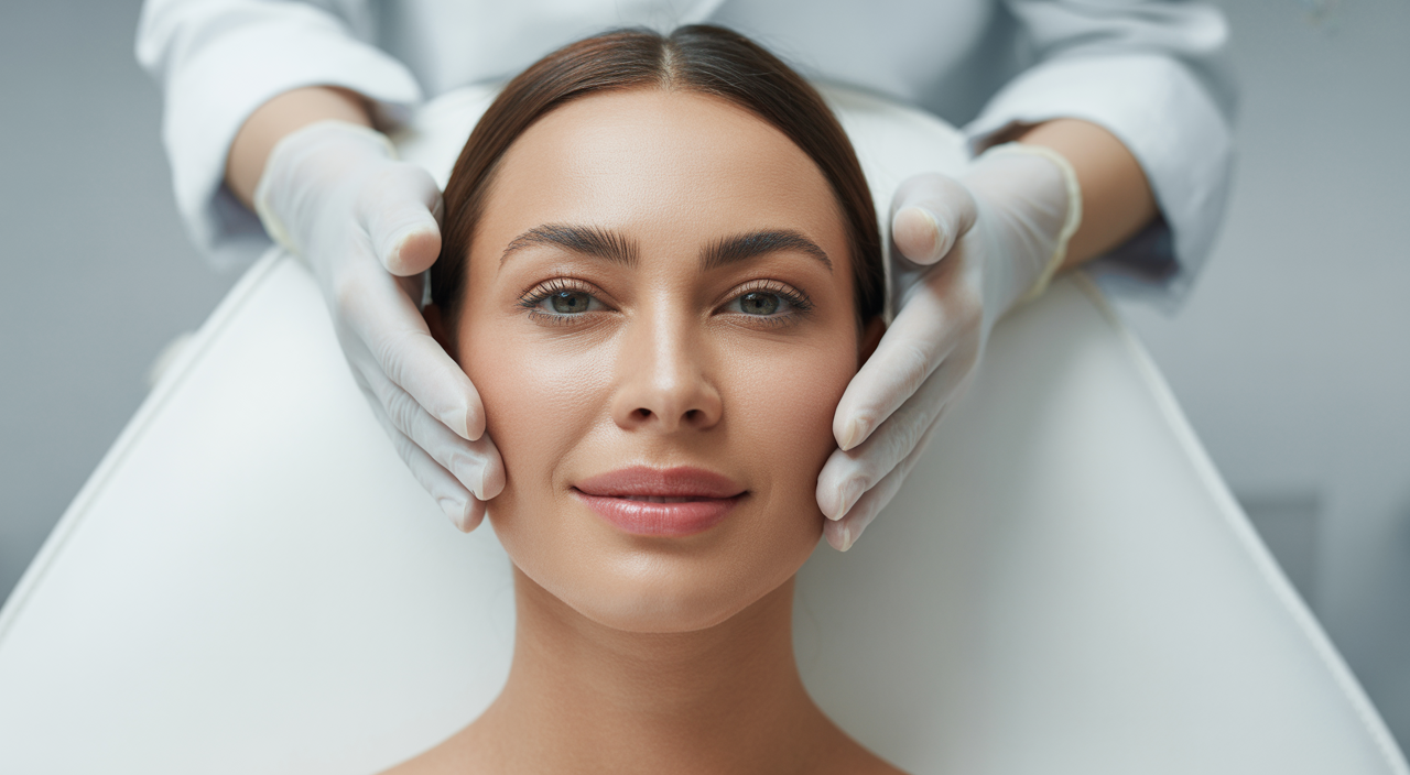 High-quality professional image of a woman receiving Botox treatment in a modern MedSpa with a clean white background