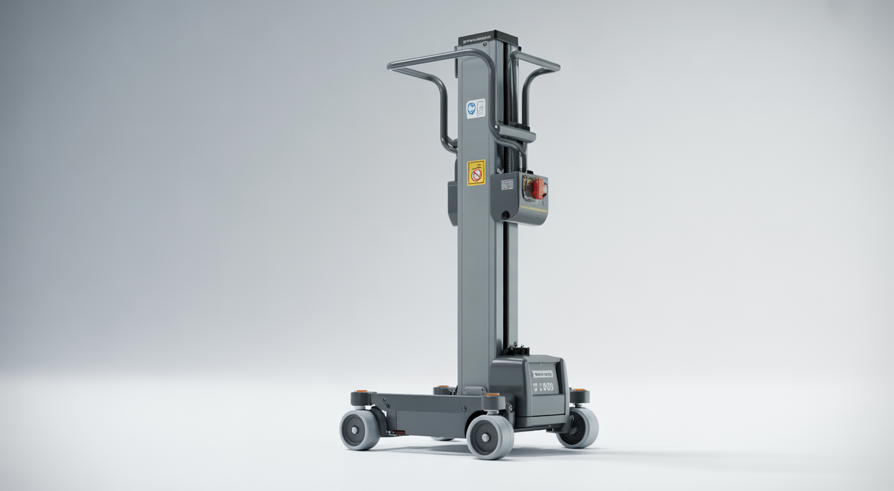 portable column lift in an automotive workshop